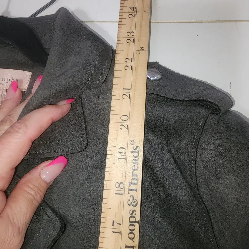 NWT Philosophy Moto Jacket faux suede Womens XL